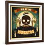 Print - Mexican Sugar Skull, Day of the Dead Poster Art-RRA79-Framed Art Print