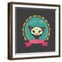 Print - Mexican Sugar Skull, Day of the Dead Poster-Marish-Framed Art Print