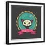 Print - Mexican Sugar Skull, Day of the Dead Poster-Marish-Framed Art Print