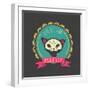 Print - Mexican Sugar Skull, Day of the Dead Poster-Marish-Framed Art Print