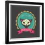 Print - Mexican Sugar Skull, Day of the Dead Poster-Marish-Framed Art Print