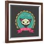 Print - Mexican Sugar Skull, Day of the Dead Poster-Marish-Framed Art Print