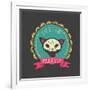 Print - Mexican Sugar Skull, Day of the Dead Poster-Marish-Framed Art Print