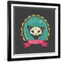 Print - Mexican Sugar Skull, Day of the Dead Poster-Marish-Framed Art Print