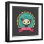 Print - Mexican Sugar Skull, Day of the Dead Poster-Marish-Framed Art Print