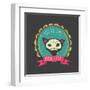 Print - Mexican Sugar Skull, Day of the Dead Poster-Marish-Framed Art Print