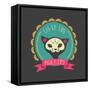 Print - Mexican Sugar Skull, Day of the Dead Poster-Marish-Framed Stretched Canvas