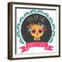 Print - Mexican Sugar Skull, Day of the Dead Poster-Marish-Framed Art Print