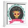 Print - Mexican Sugar Skull, Day of the Dead Poster-Marish-Framed Art Print