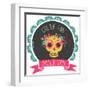 Print - Mexican Sugar Skull, Day of the Dead Poster-Marish-Framed Art Print