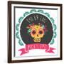 Print - Mexican Sugar Skull, Day of the Dead Poster-Marish-Framed Art Print