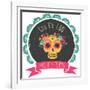 Print - Mexican Sugar Skull, Day of the Dead Poster-Marish-Framed Art Print