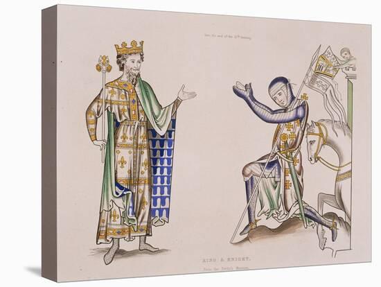 Print of a 12th-Century King and Knight-null-Stretched Canvas