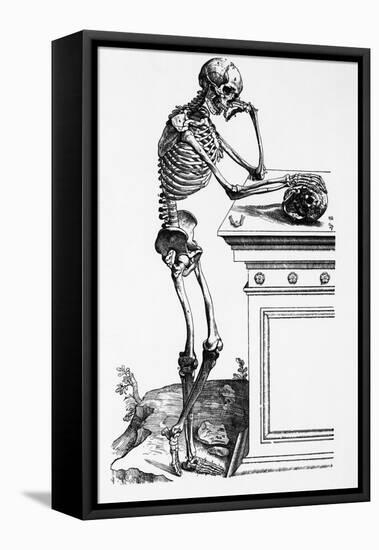 Print of a Skeleton Contemplating a Skull-Bettmann-Framed Stretched Canvas