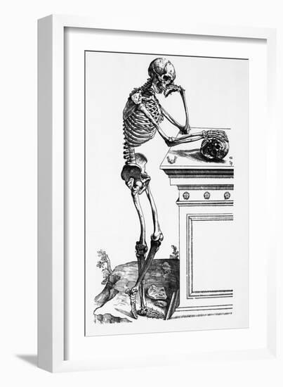 Print of a Skeleton Contemplating a Skull-Bettmann-Framed Giclee Print