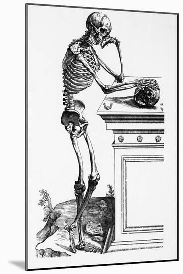 Print of a Skeleton Contemplating a Skull-Bettmann-Mounted Giclee Print