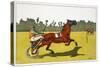 Print of a Trotting Pony Pulling a Racing Cart by Charles Olncelin-Stapleton Collection-Stretched Canvas