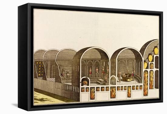 Print of Cross Section of Roman Baths-null-Framed Stretched Canvas