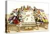 Print of Jewish Men Eating Meal-null-Stretched Canvas