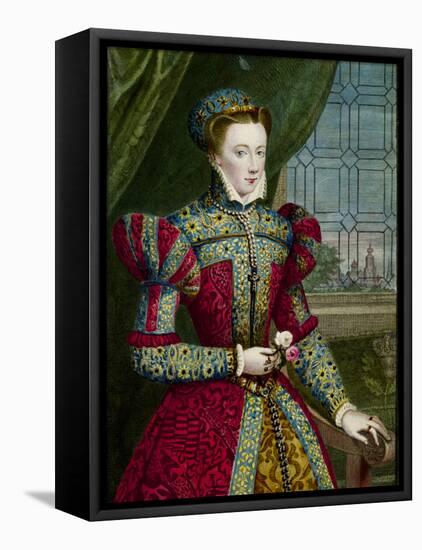 Print of Mary Queen of Scots after Portrait by Zuccaro-null-Framed Stretched Canvas