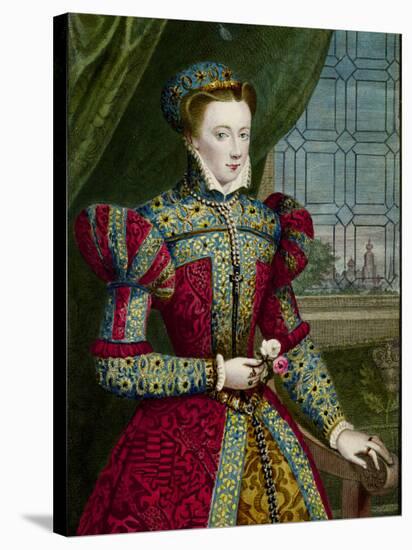 Print of Mary Queen of Scots after Portrait by Zuccaro-null-Stretched Canvas