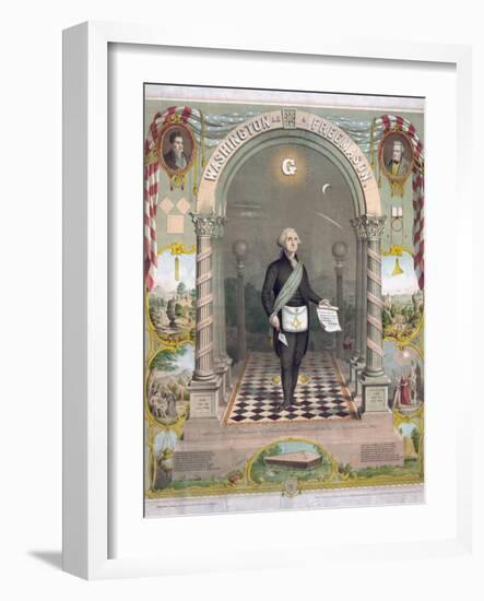 Print of President George Washington Dressed as a Freemason-null-Framed Giclee Print