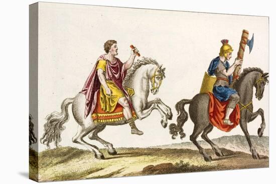 Print of Roman Cavalry on Horseback-null-Stretched Canvas