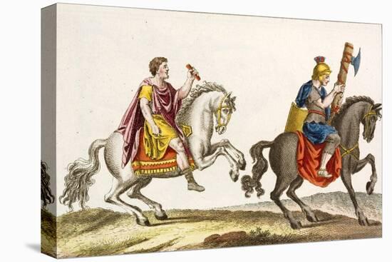 Print of Roman Cavalry on Horseback-null-Stretched Canvas