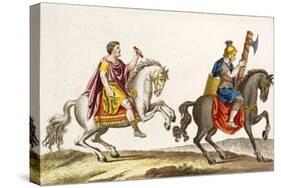 Print of Roman Cavalry on Horseback-null-Stretched Canvas