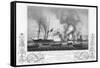 Print of Ships at Battle in Anson's Bay-null-Framed Stretched Canvas