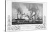 Print of Ships at Battle in Anson's Bay-null-Stretched Canvas