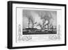 Print of Ships at Battle in Anson's Bay-null-Framed Giclee Print