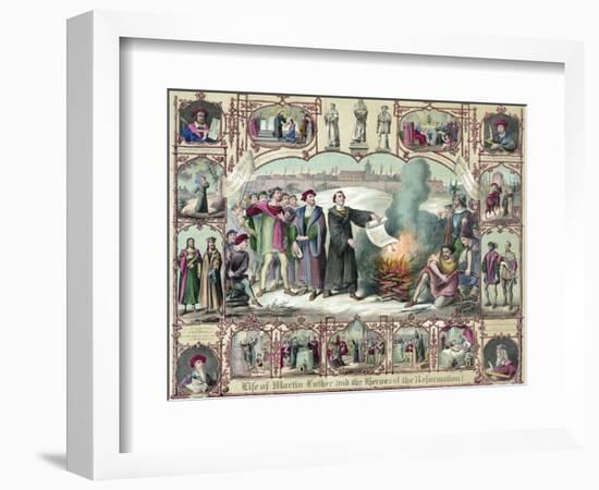 Print of the Life of Martin Luther and the Heroes of the Reformation-null-Framed Giclee Print