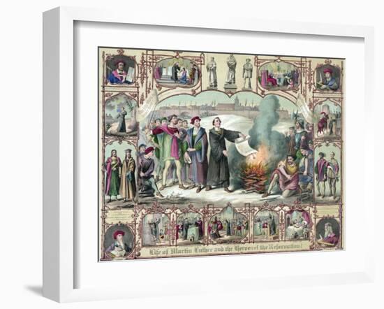 Print of the Life of Martin Luther and the Heroes of the Reformation-null-Framed Giclee Print