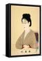 Print of Woman Wearing Wire Spectacles-Hashimoto Chikanobu-Framed Stretched Canvas