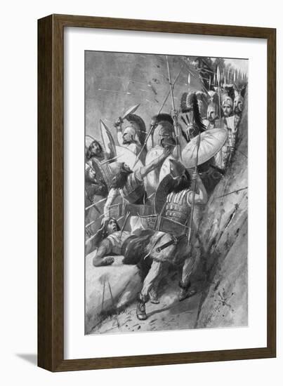 Print Showing the Spartans Capturing Mount Ithome-null-Framed Giclee Print