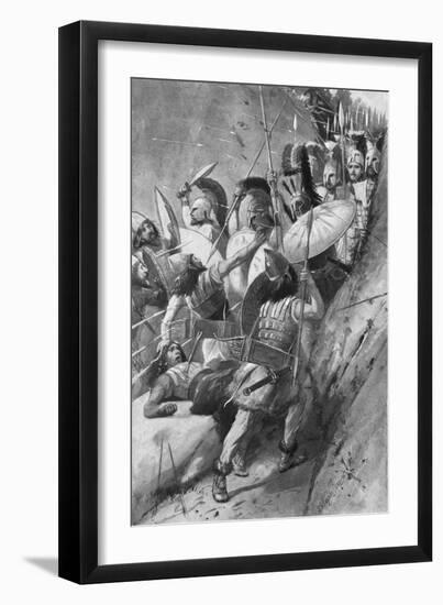 Print Showing the Spartans Capturing Mount Ithome-null-Framed Giclee Print