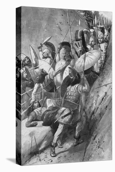 Print Showing the Spartans Capturing Mount Ithome-null-Stretched Canvas
