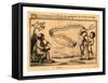 Print Shows Banner with Name of Italian Balloonist Vincent Lunardi; Includes Figure Playing a Drum-null-Framed Stretched Canvas