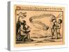 Print Shows Banner with Name of Italian Balloonist Vincent Lunardi; Includes Figure Playing a Drum-null-Stretched Canvas