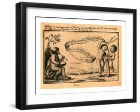 Print Shows Banner with Name of Italian Balloonist Vincent Lunardi; Includes Figure Playing a Drum-null-Framed Giclee Print