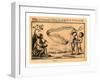 Print Shows Banner with Name of Italian Balloonist Vincent Lunardi; Includes Figure Playing a Drum-null-Framed Giclee Print