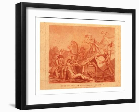 Print Shows the Death of Balloonists Jean-François Pilatre De Rozier and Jules Romain When their Ro-null-Framed Giclee Print