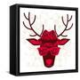 Print With Deer In Hipster Style-incomible-Framed Stretched Canvas