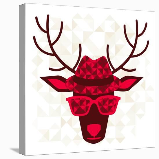 Print With Deer In Hipster Style-incomible-Stretched Canvas