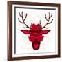 Print With Deer In Hipster Style-incomible-Framed Art Print