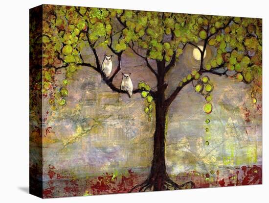 Print with Owls Moon River Tree-Blenda Tyvoll-Stretched Canvas