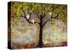 Print with Owls Moon River Tree-Blenda Tyvoll-Stretched Canvas