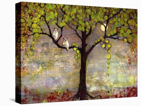 Print with Owls Moon River Tree-Blenda Tyvoll-Stretched Canvas