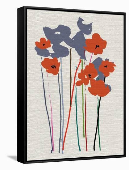 Printed Poppies-Jenny Frean-Framed Stretched Canvas